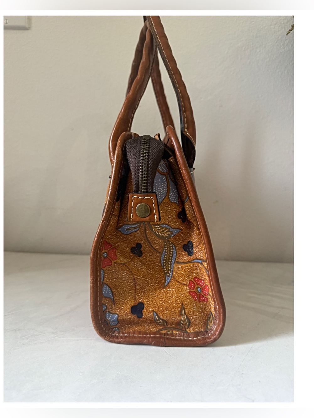 Patricia Nash Floral Satchel Handbag Brown
Trim Top Handle - Picture 5 of 14